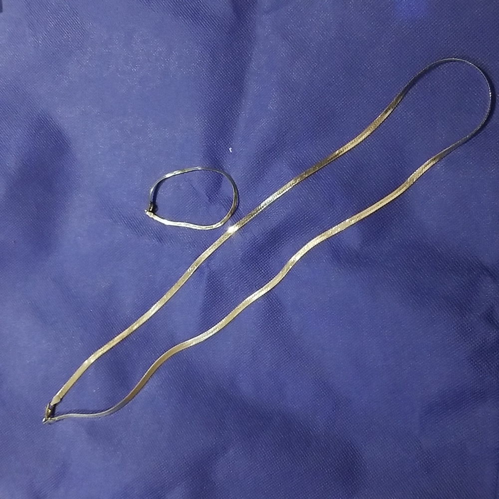 Sterling Silver necklace and bracelet.